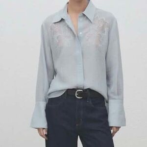 Mango Light Blue Button Down Shirt